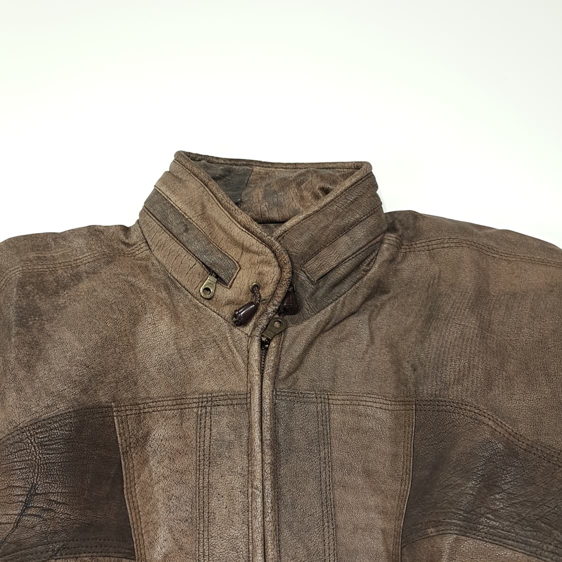 CL935 M 밀란레더웨어 80s 가죽 브라운 자켓 상품이미지2