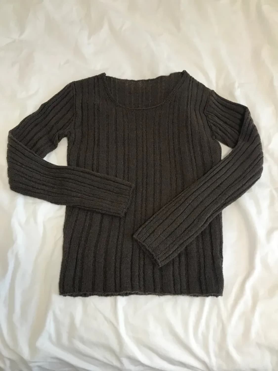 논스탑하우스 라인 모헤어 니트 브라운 에이블리 상품이미지1