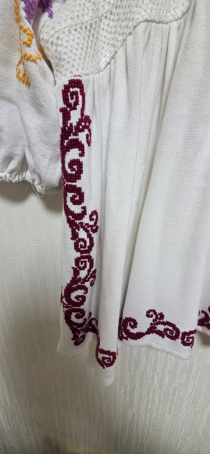 빈티지 아워 스퀘어넥 반팔 자수 블라우스 상품이미지5