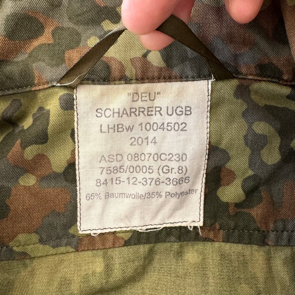 빈티지 독일군 플랙탄 카모 셔츠 자켓 (L)   상품이미지4