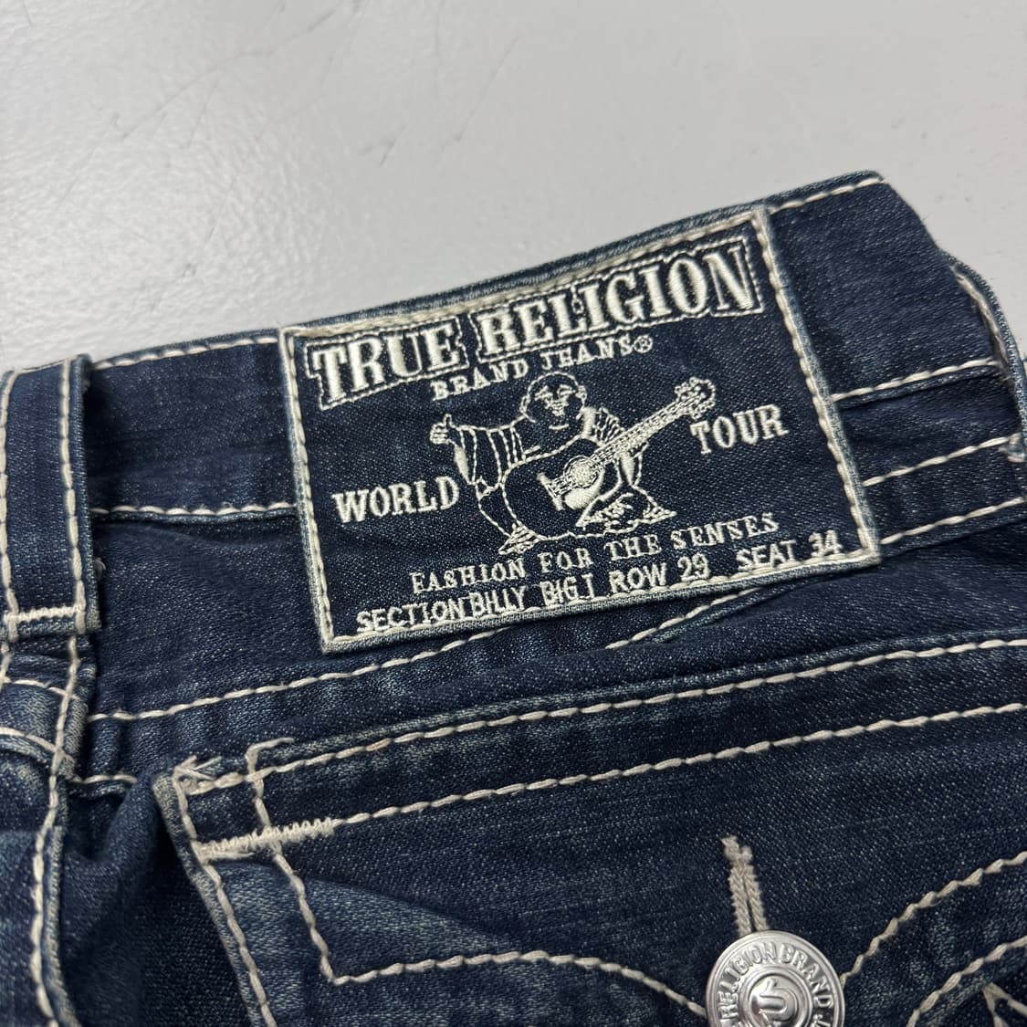 트루릴리전 Y2K 흰색스티치 로우라이즈 데님팬츠 상품이미지6