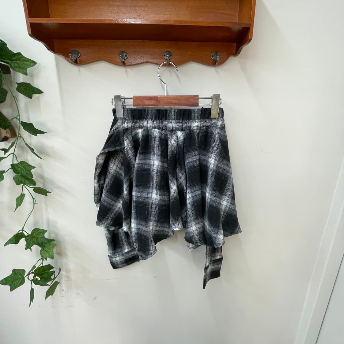 GRL 블랙 체크 셔츠랩 리본 스커트 y2k 페어리그런지 상품이미지3