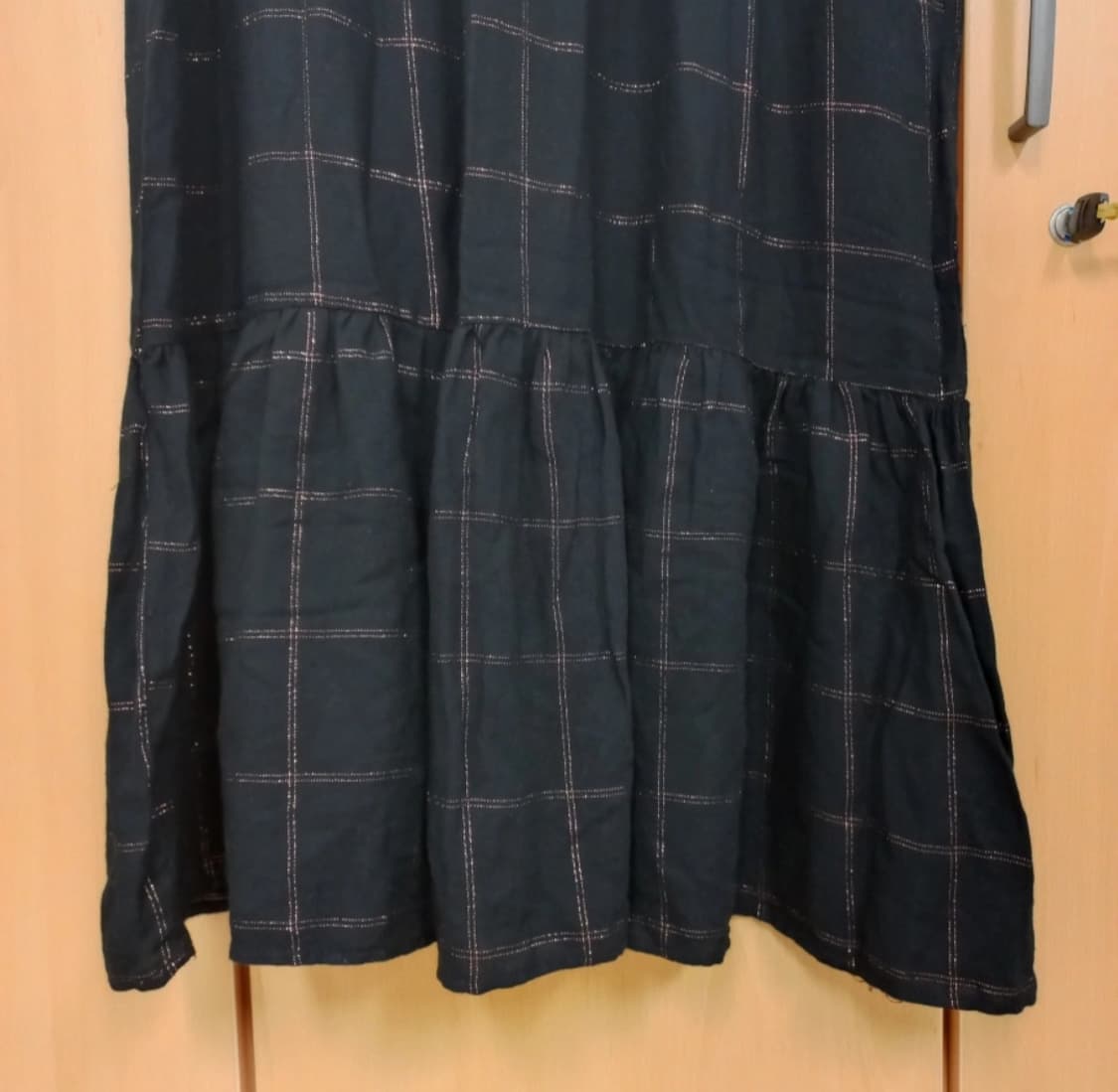 자라 오버사이즈 체크 롱원피스 맥시 드레스 상품이미지4