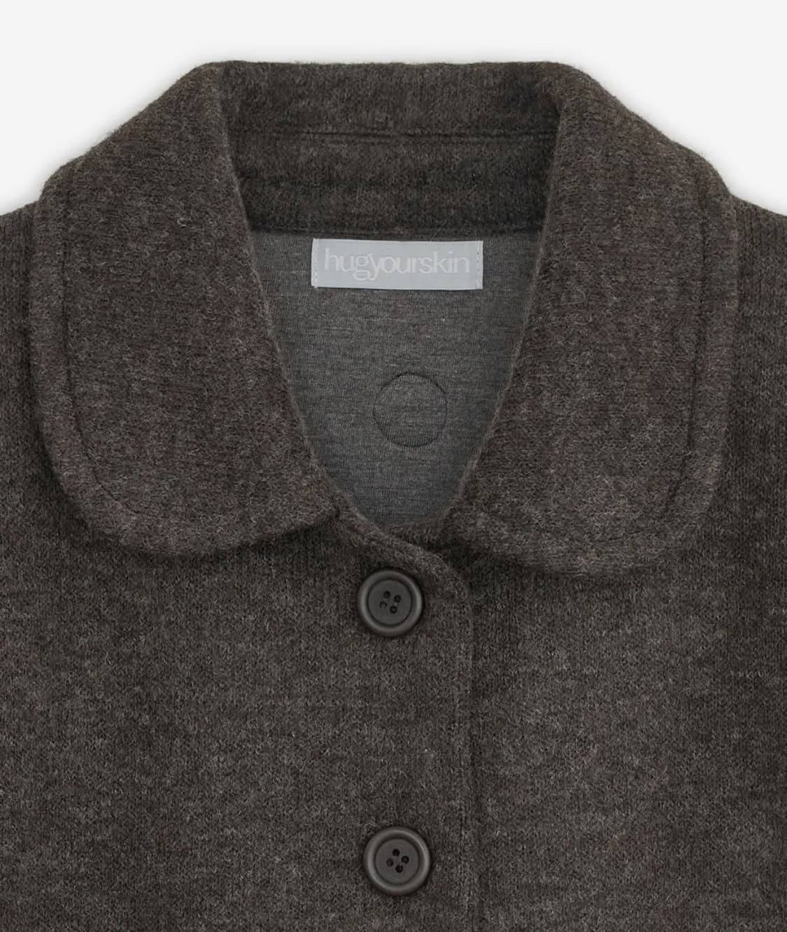 허그유어스킨 라운드 카라 니트 자켓 (브라운) 상품이미지3