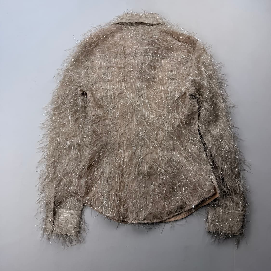 렉토 REGALO METALIC FRINGE SHIRT(페일 베이지) 상품이미지10