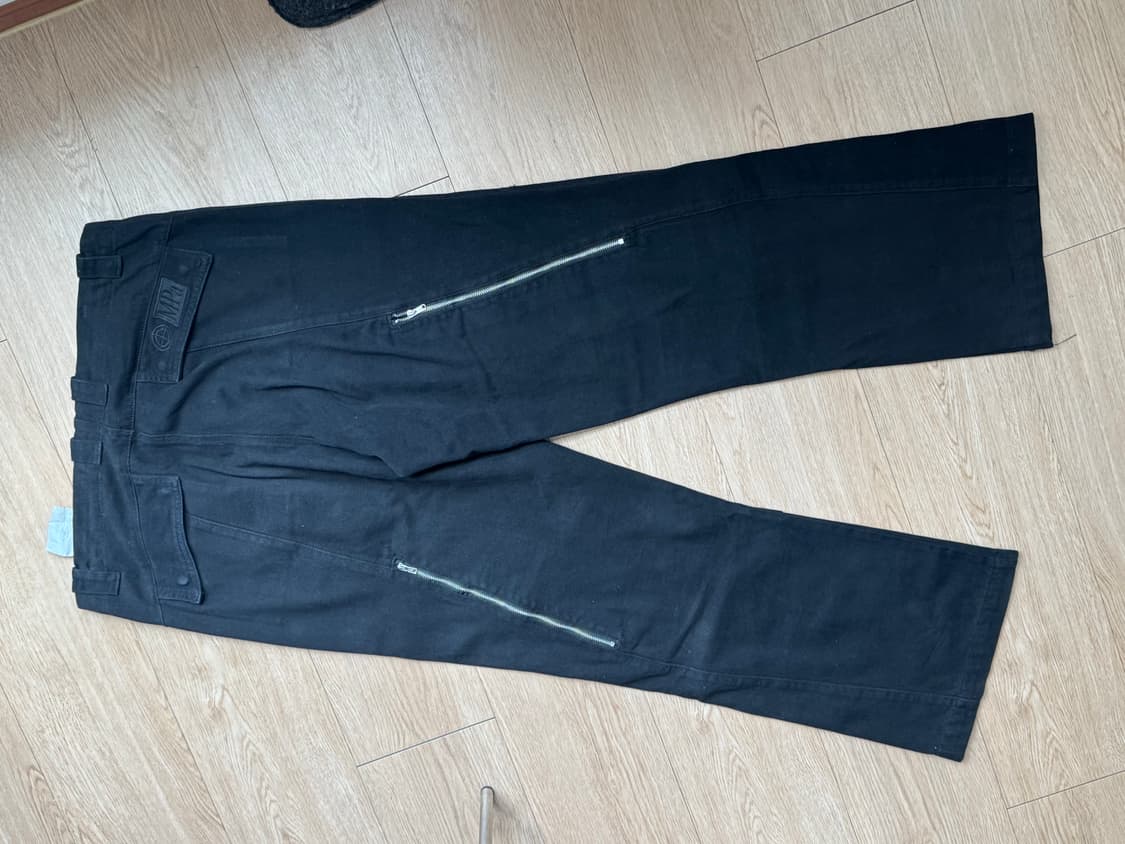 L[미착용보관오염있음)플라스틱프로덕트 MPa 웨이브 지퍼 팬츠 블랙 (보 상품이미지10