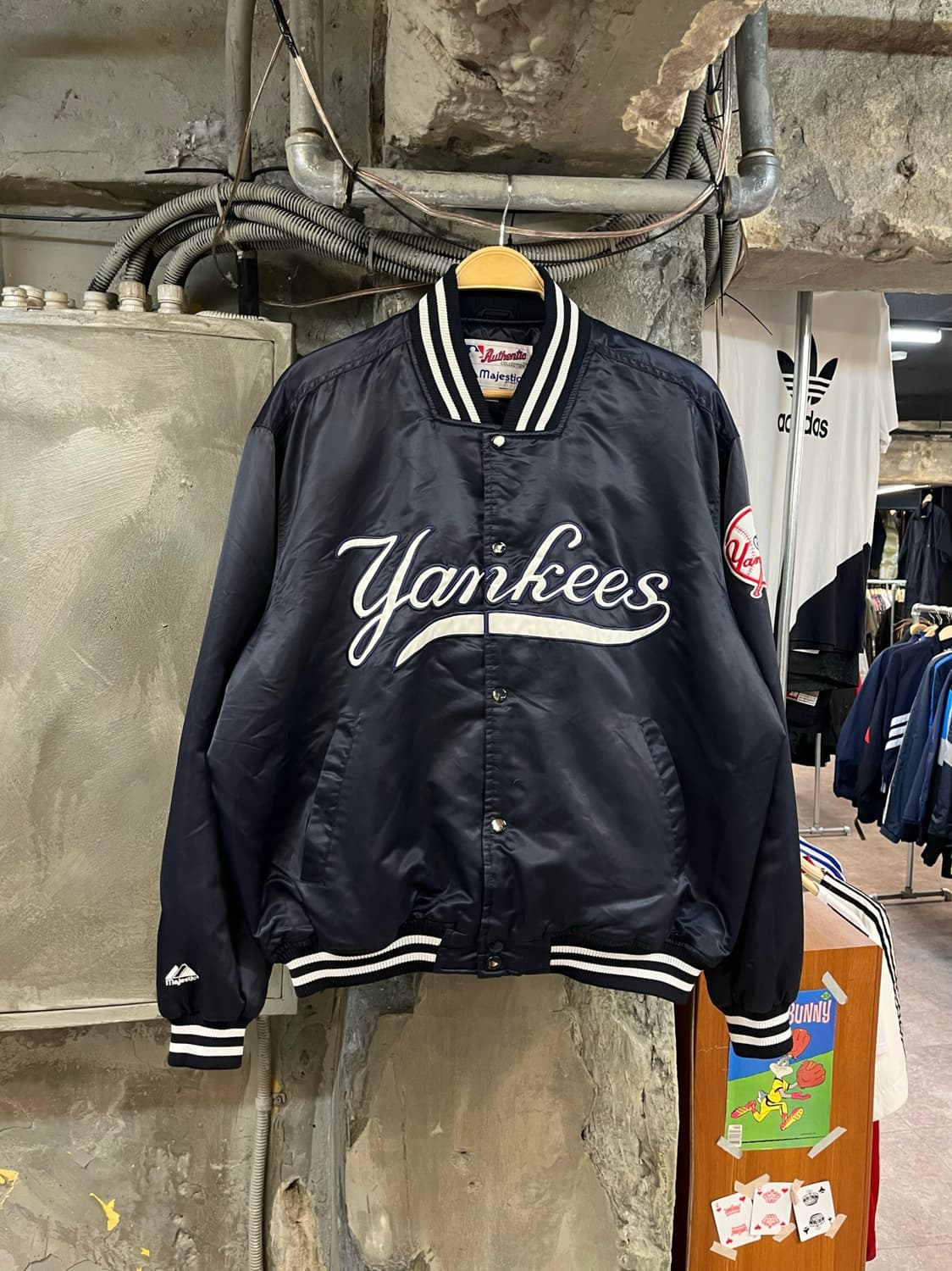 마제스틱 어센틱 양키스 바시티 자켓 네이비 XL #csz2653 상품이미지1