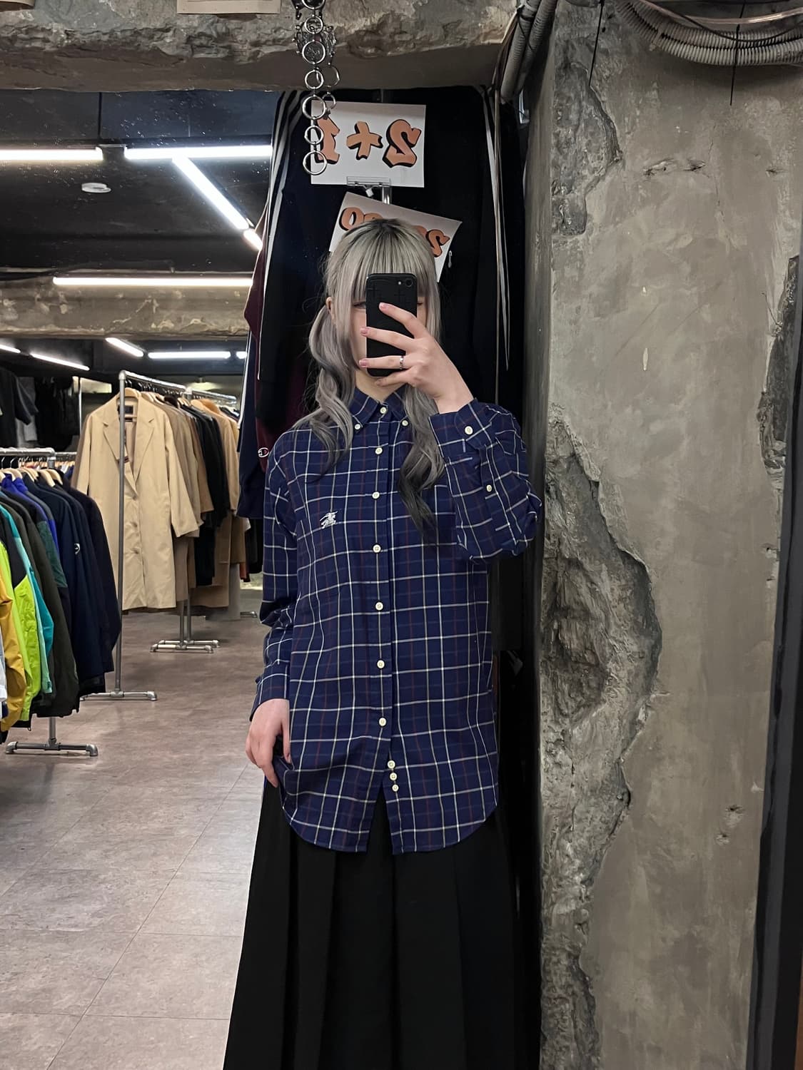 버버리 체크 셔츠 네이비 S #csz3626 상품이미지2