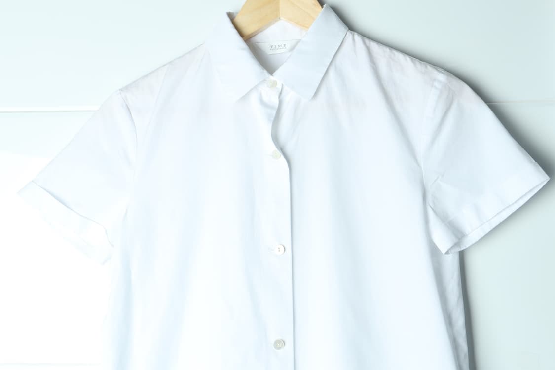 W(S) 타임 반팔 카라 티셔츠 셔츠 흰색 한섬-H33298 상품이미지3