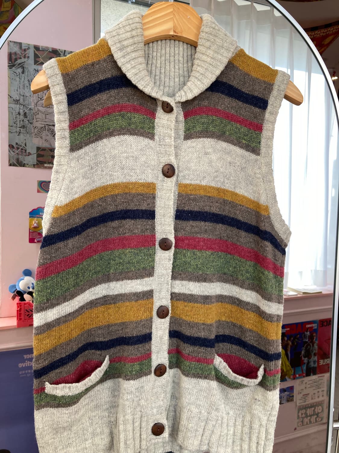 에스닉 스트라이프 레인보우 베스트 상품이미지2