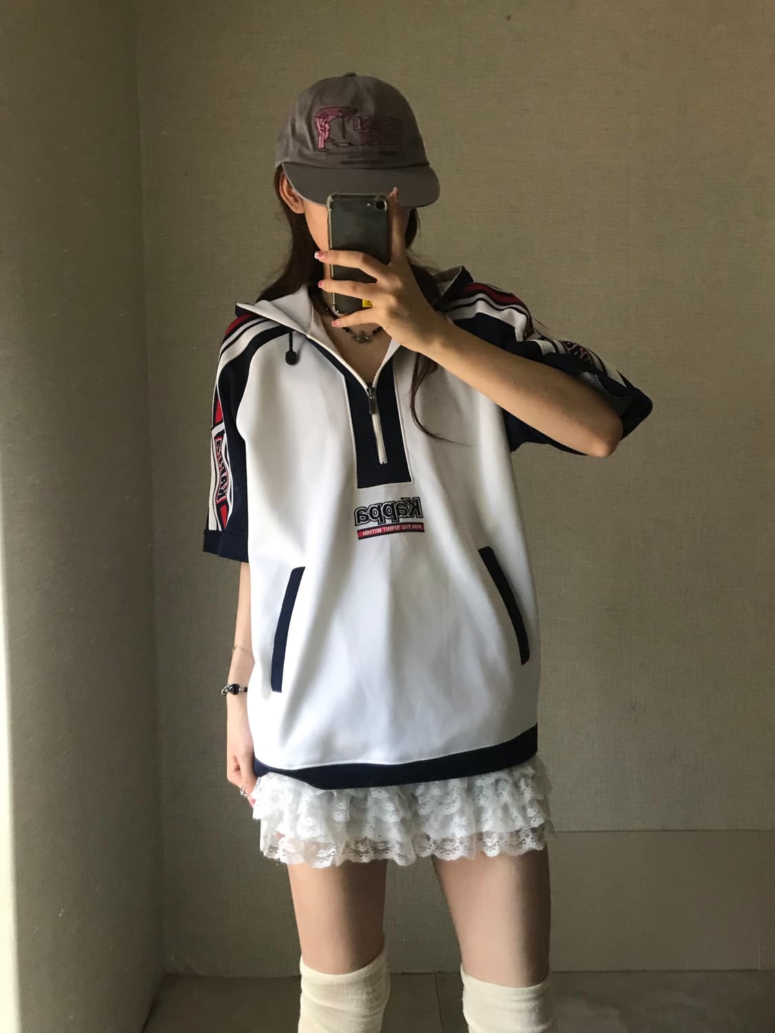 카파 오버핏 반팔 반집업 상품이미지1