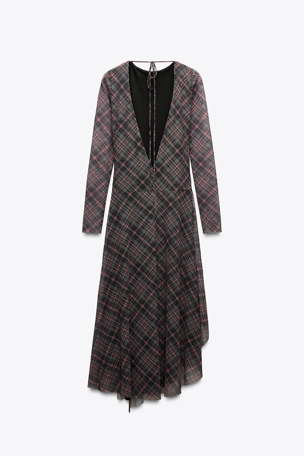 자라 체크 튤 드레이프 원피스 (쉬폰) 상품이미지2