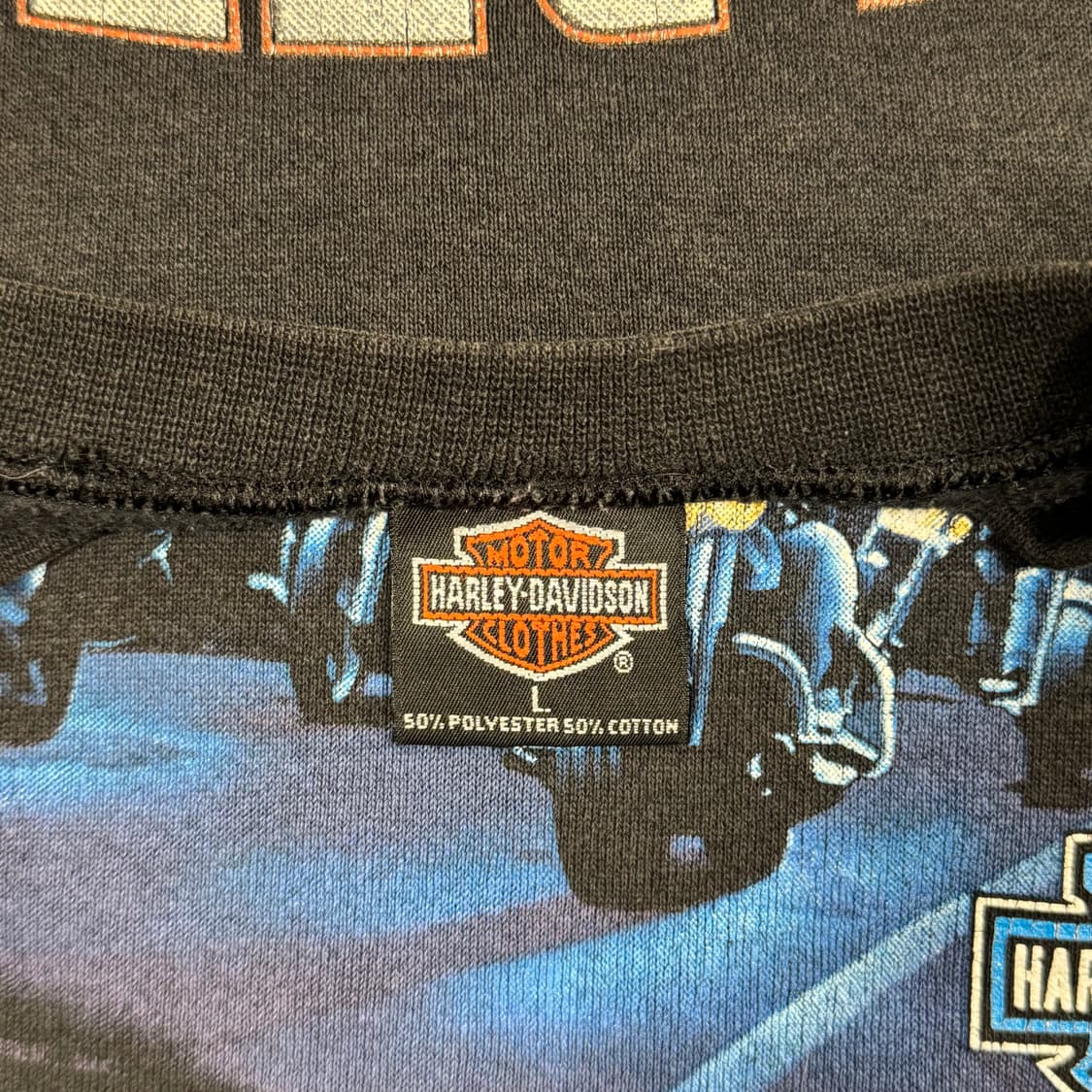 빈티지 90s HarleyDavidson 할리데이비슨 블루 플레임 스웻 상품이미지9