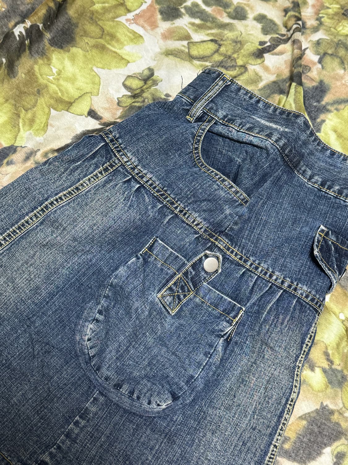 JJINJEANS Y2K 데님 미디 스커트 / 빅포켓 워싱 상품이미지2