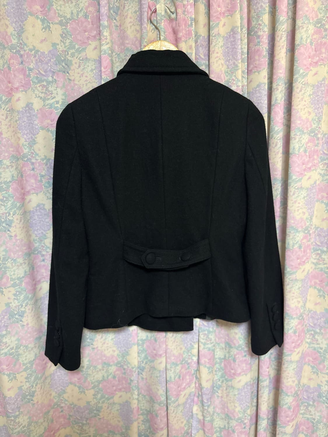 블랙 울 숏 코트 상품이미지7