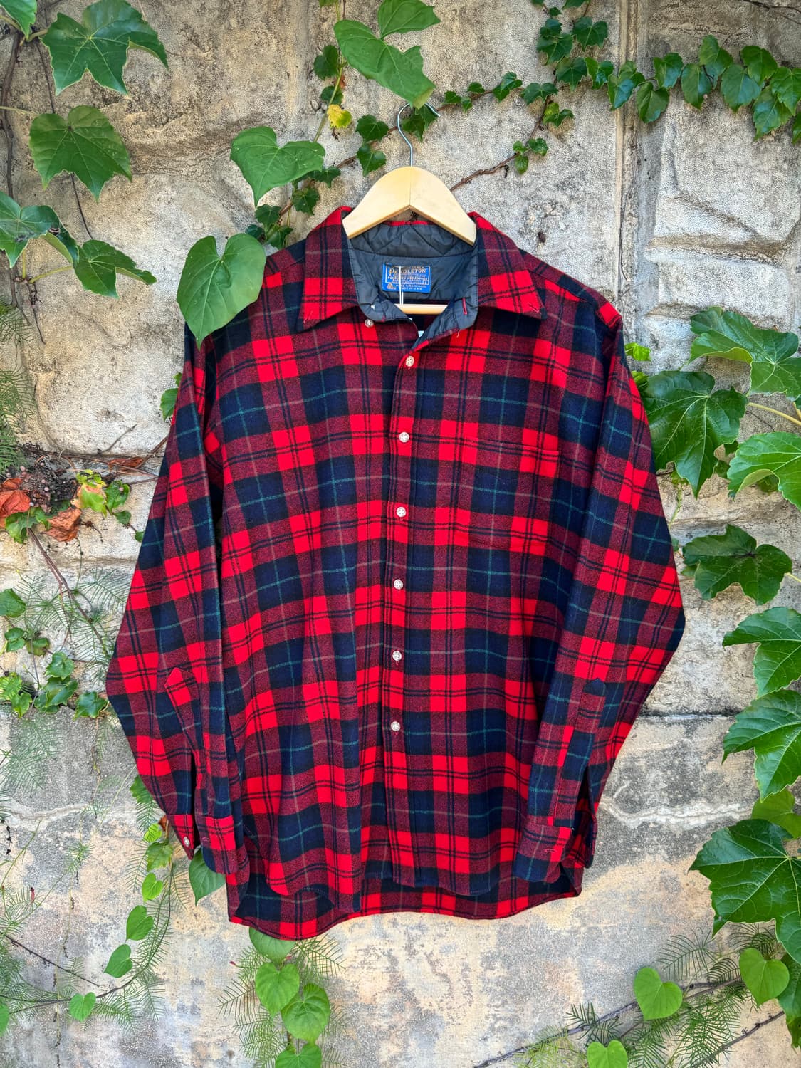 80s pendleton 펜들턴 울 버팔로 체크 플란넬 셔츠 L 상품이미지1