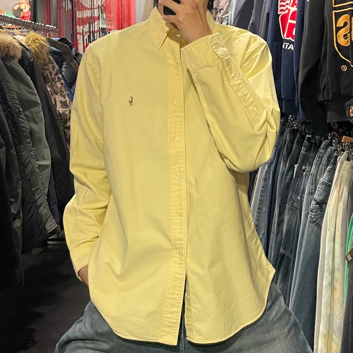 [IM] polo 폴로 옐로우 긴팔셔츠 상품이미지1