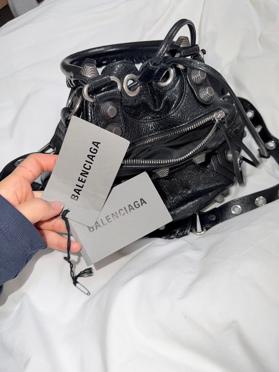 발렌시아가 르카골 버킷백(탑핸들o) 블랙 S 상품이미지10