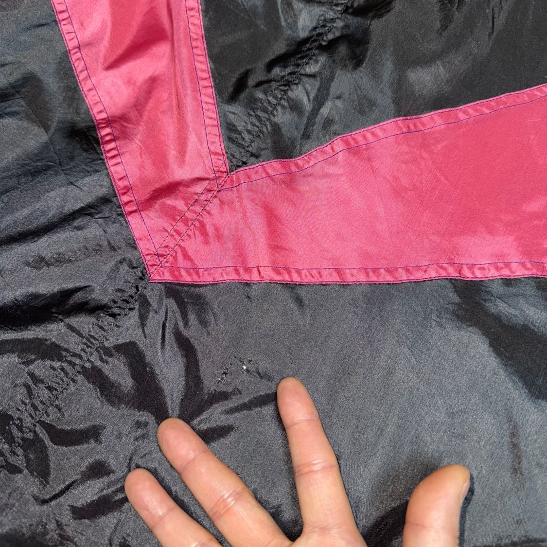 80s 레트로 컬러블록 윈드브레이커 (2XL)   상품이미지6