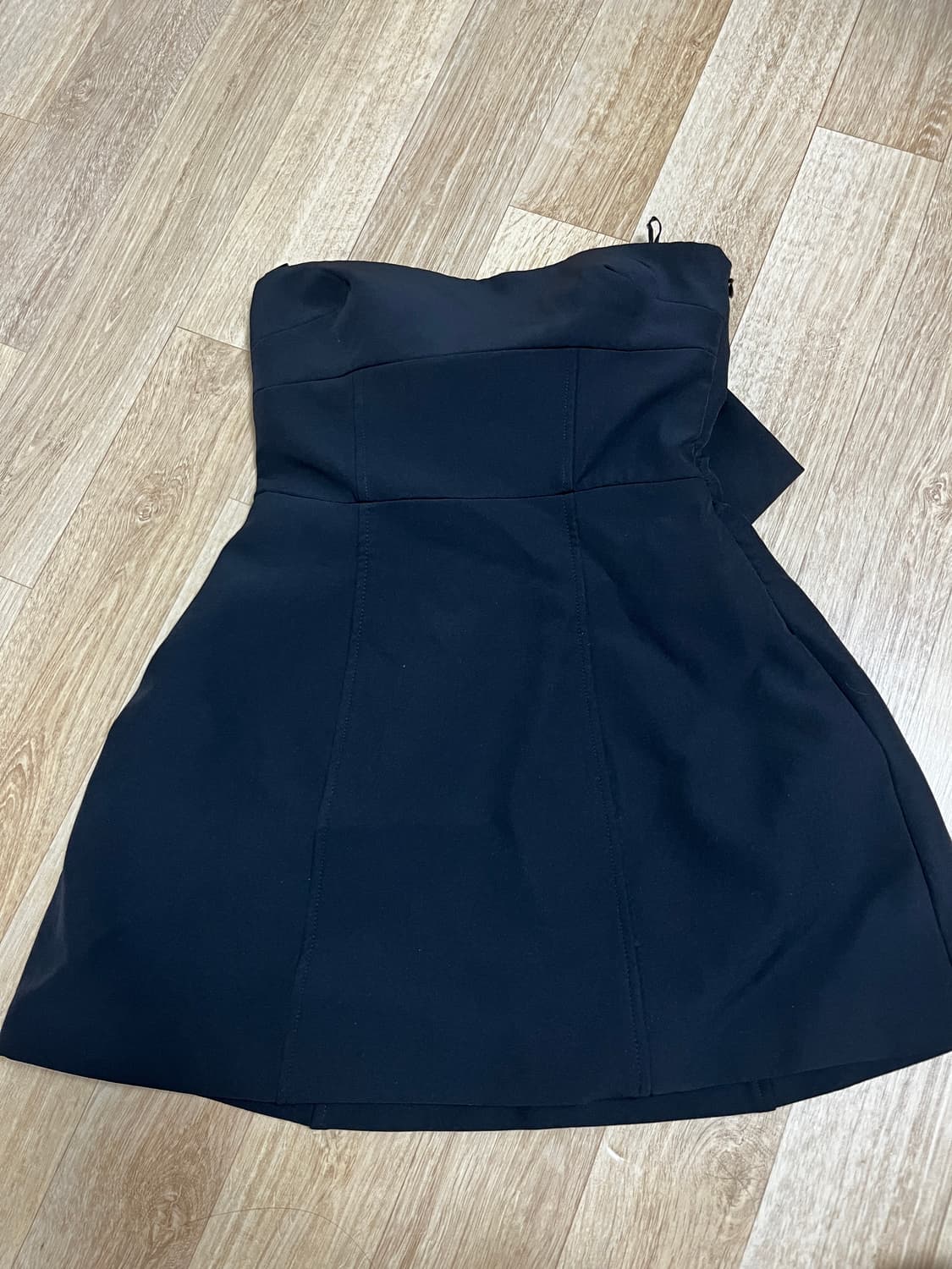 [실착 1회] 자라 블랙 리본 미니 원피스 상품이미지1