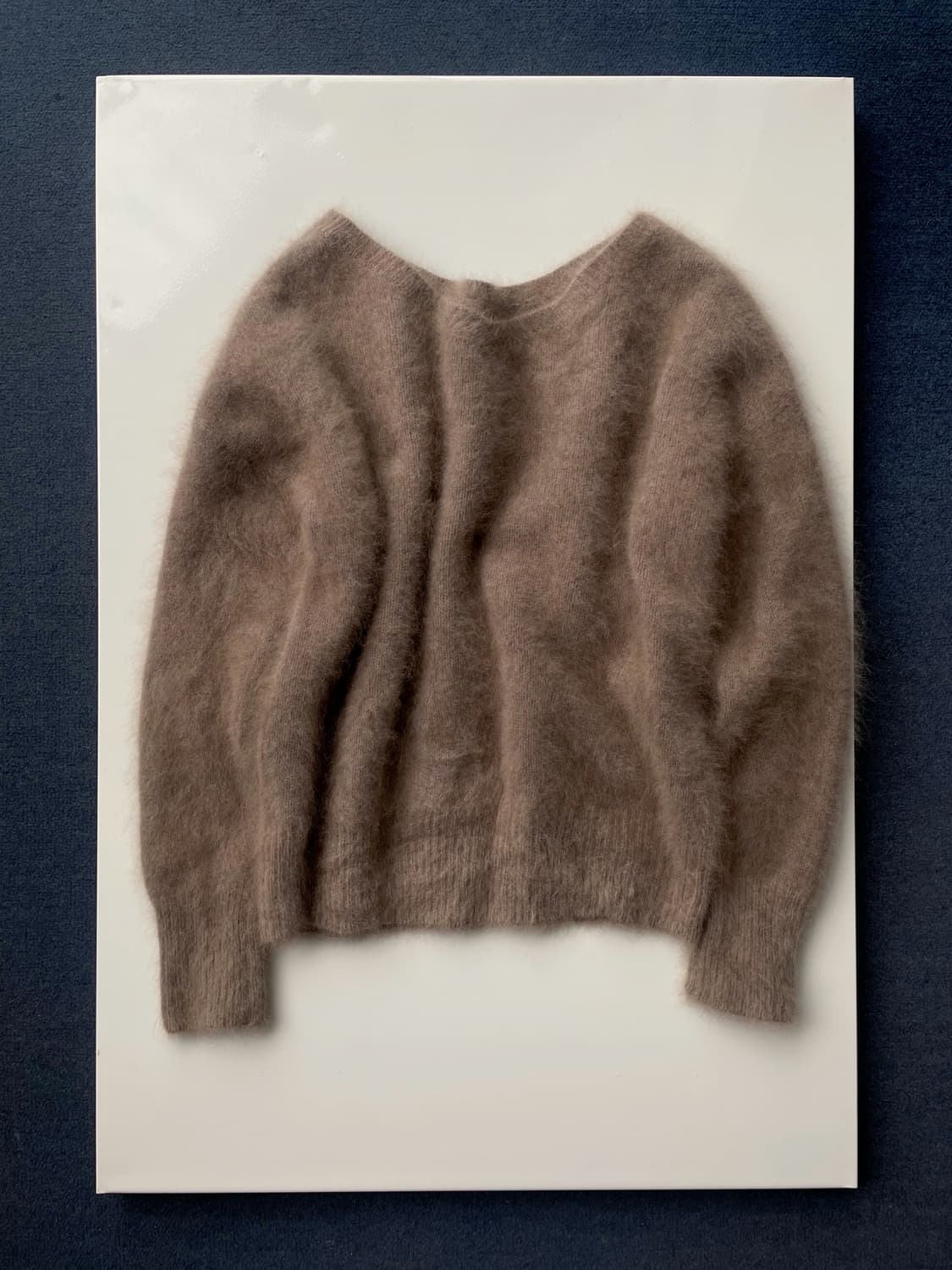 Wool wide neck shaggy knit 상품이미지3