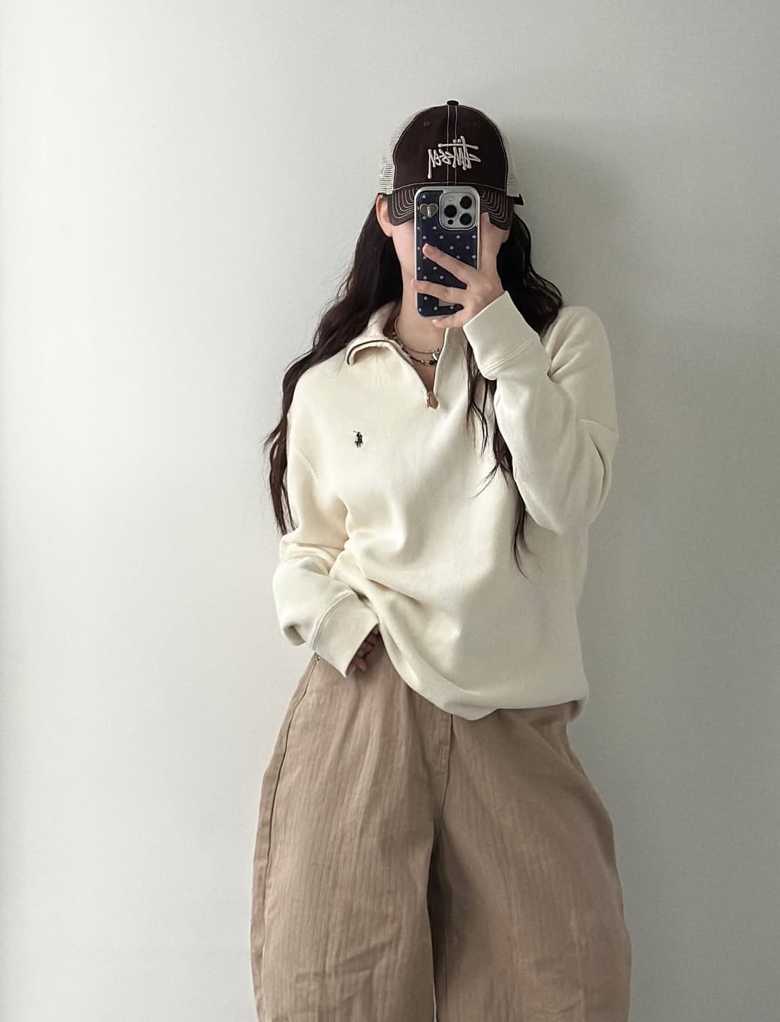 Polo 베이지 니트 집업 상품이미지2