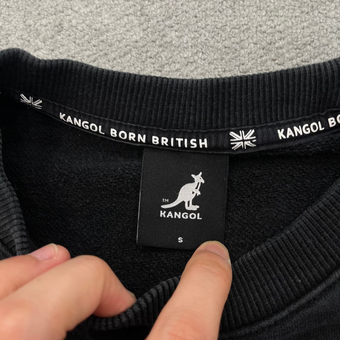 S 캉골 블랙 맨투맨 티셔츠 상품이미지3