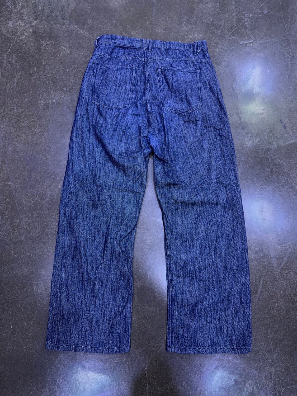 쿠어 크링클 와이드 데님팬츠 인디고 M 상품이미지5