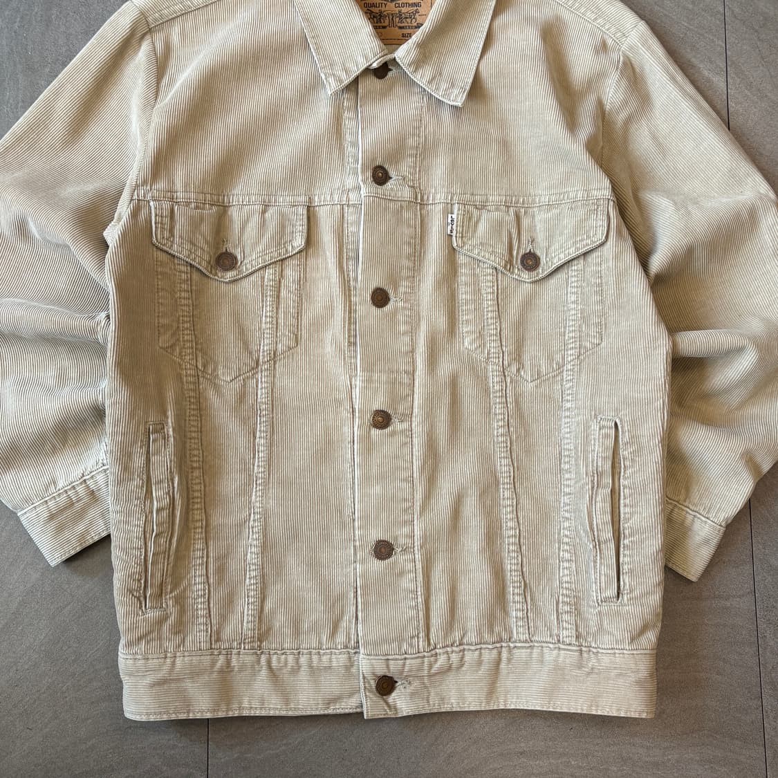 90s Levis 90년대 생산 리바이스 라이트 베이지 코듀로이 자켓  상품이미지4