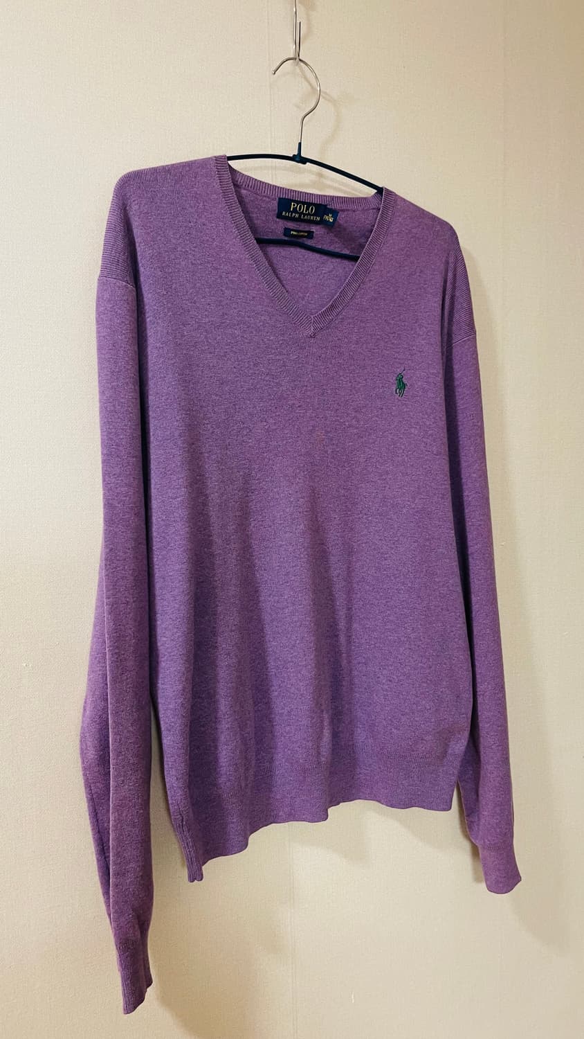 폴로 랄프로렌 피마코튼 브이넥 니트 M(175/96A) 실착 3회 상품이미지2