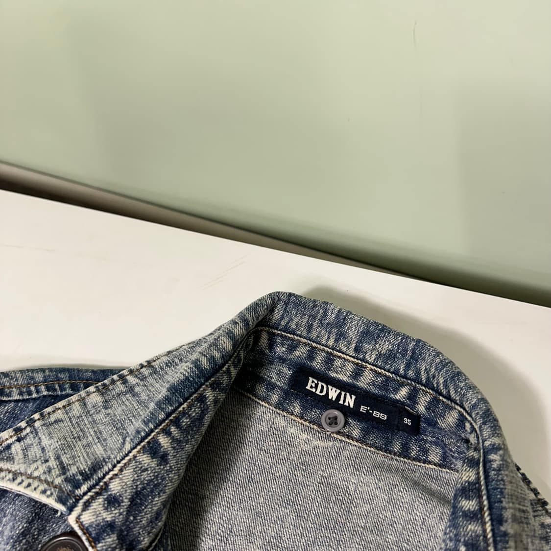 우먼M-L 에드윈 스톤워시드 로브 더블 데님자켓 상품이미지4