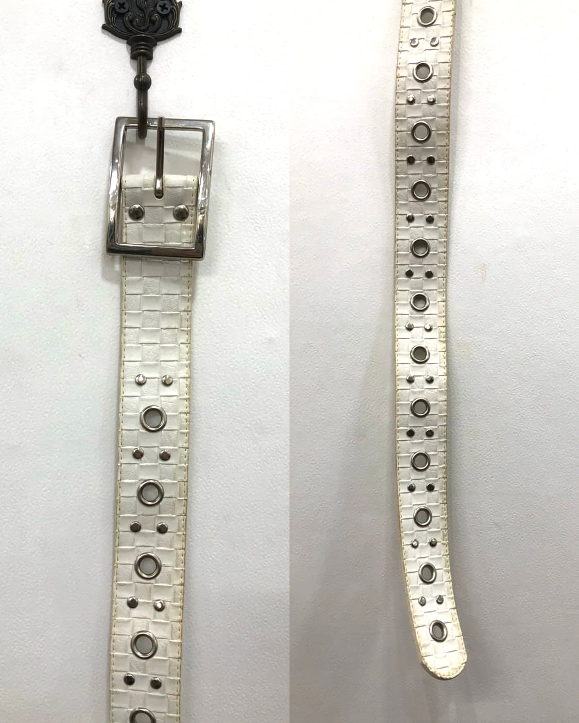 y2k white eyelet belt 상품이미지4