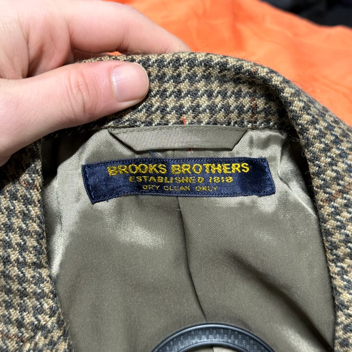 브룩스 브라더스 하운드 투스 체크 울100% 싱글 블레이저 자켓 상품이미지5