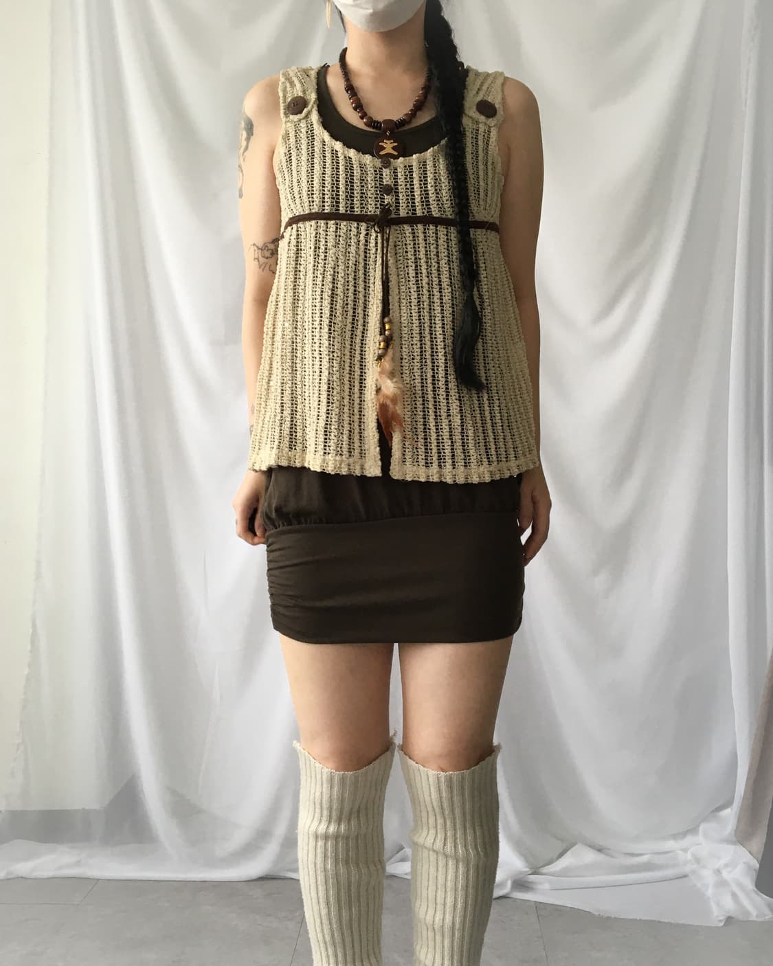 Feather point crochet sleeveless 상품이미지1