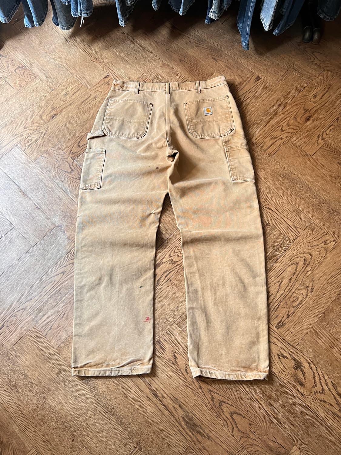 [36]칼하트 Made in USA 더티 페이딩 브라운 더블니 워크 팬츠 상품이미지2