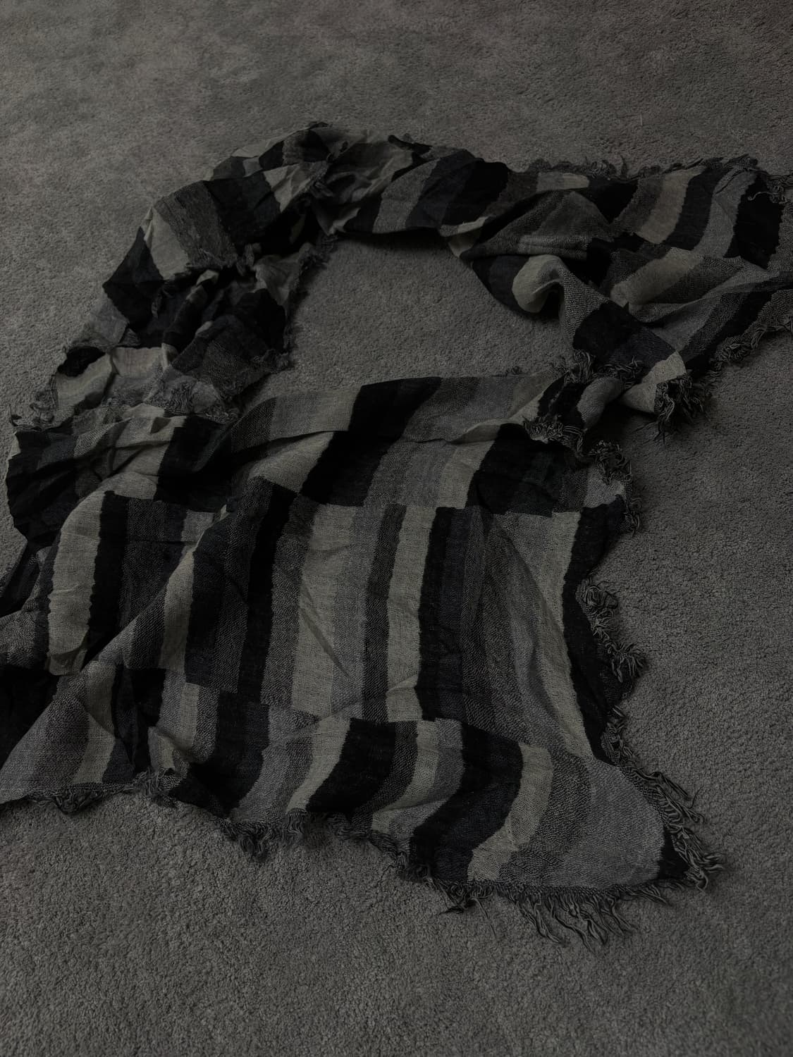 Vintage v-kei punk mood stripe scarf 상품이미지2