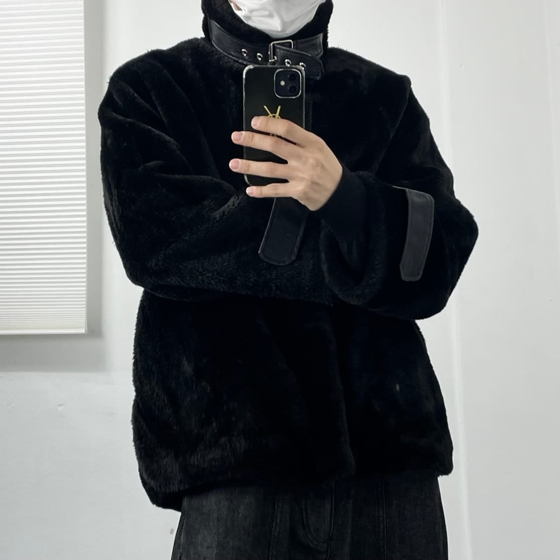 M-L 블랙 퍼 무스탕 자켓 상품이미지3