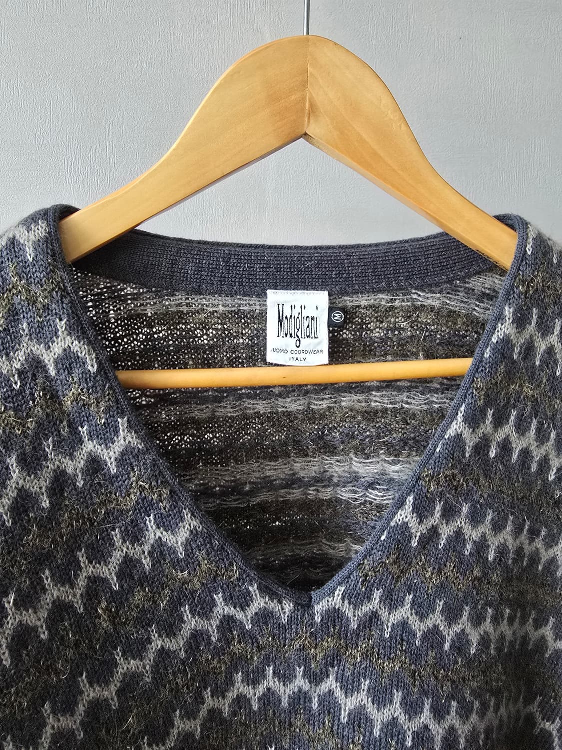Italy  Modigliani 패턴 울 블렌드 V넥 니트 상품이미지2