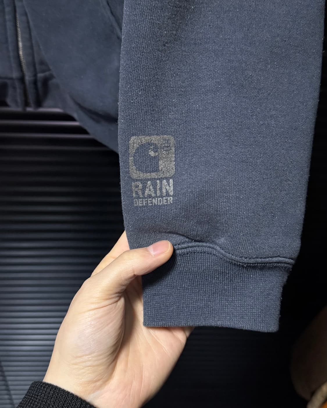 칼하트 네이비 남색 레인 디펜더 코튼 면 후드 후디 집업 S 90 워크 상품이미지4