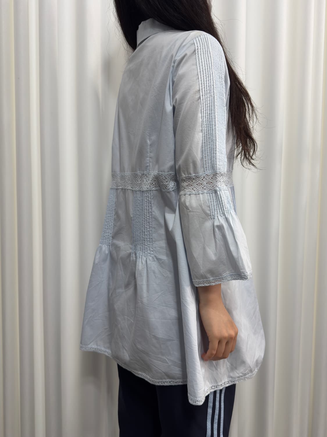 blue lace shirt 상품이미지6