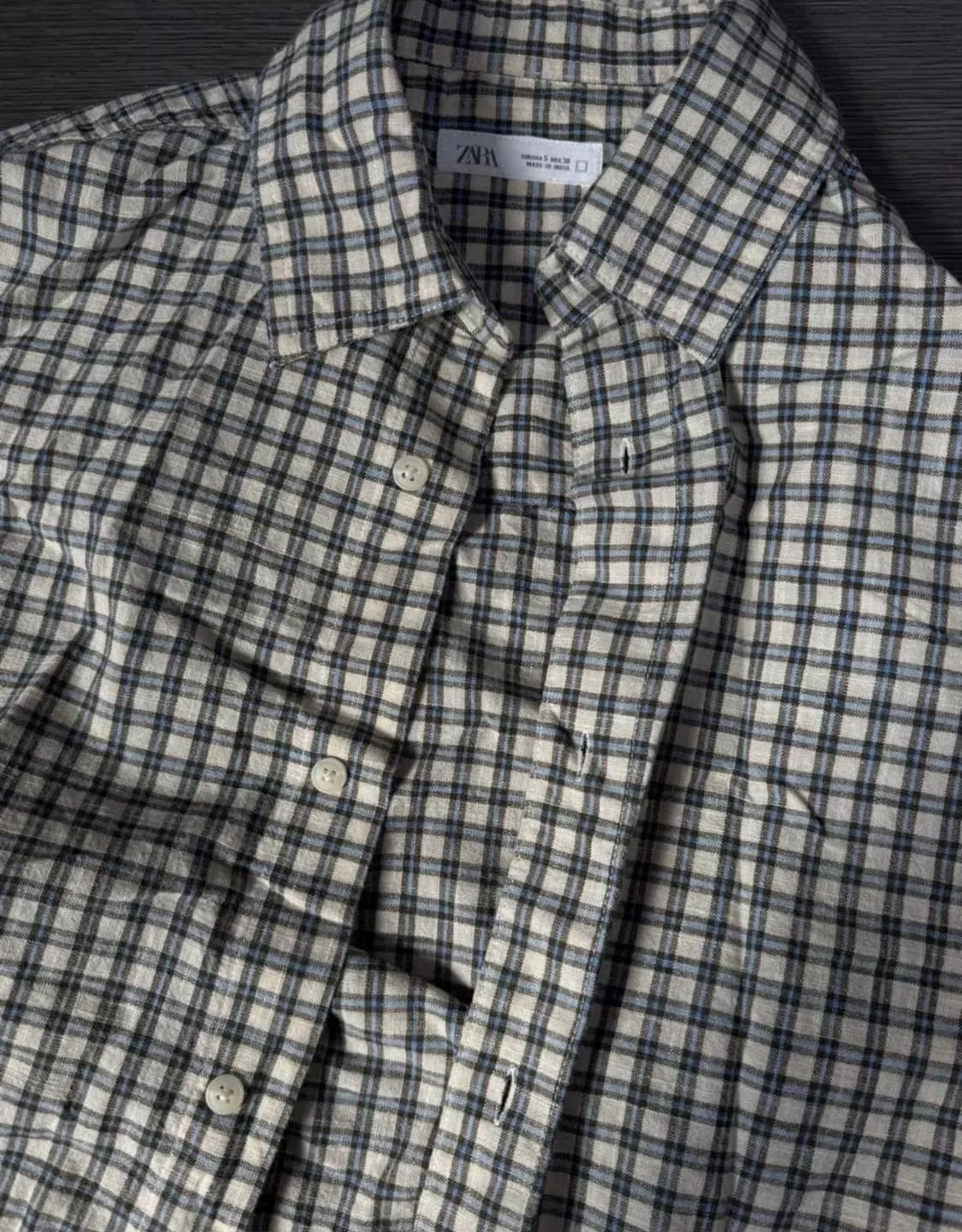 자라 체크 반팔셔츠 상품이미지1