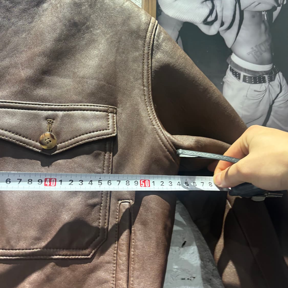 빈티지 천연 소가죽100% 봄버 레더자켓 상품이미지8