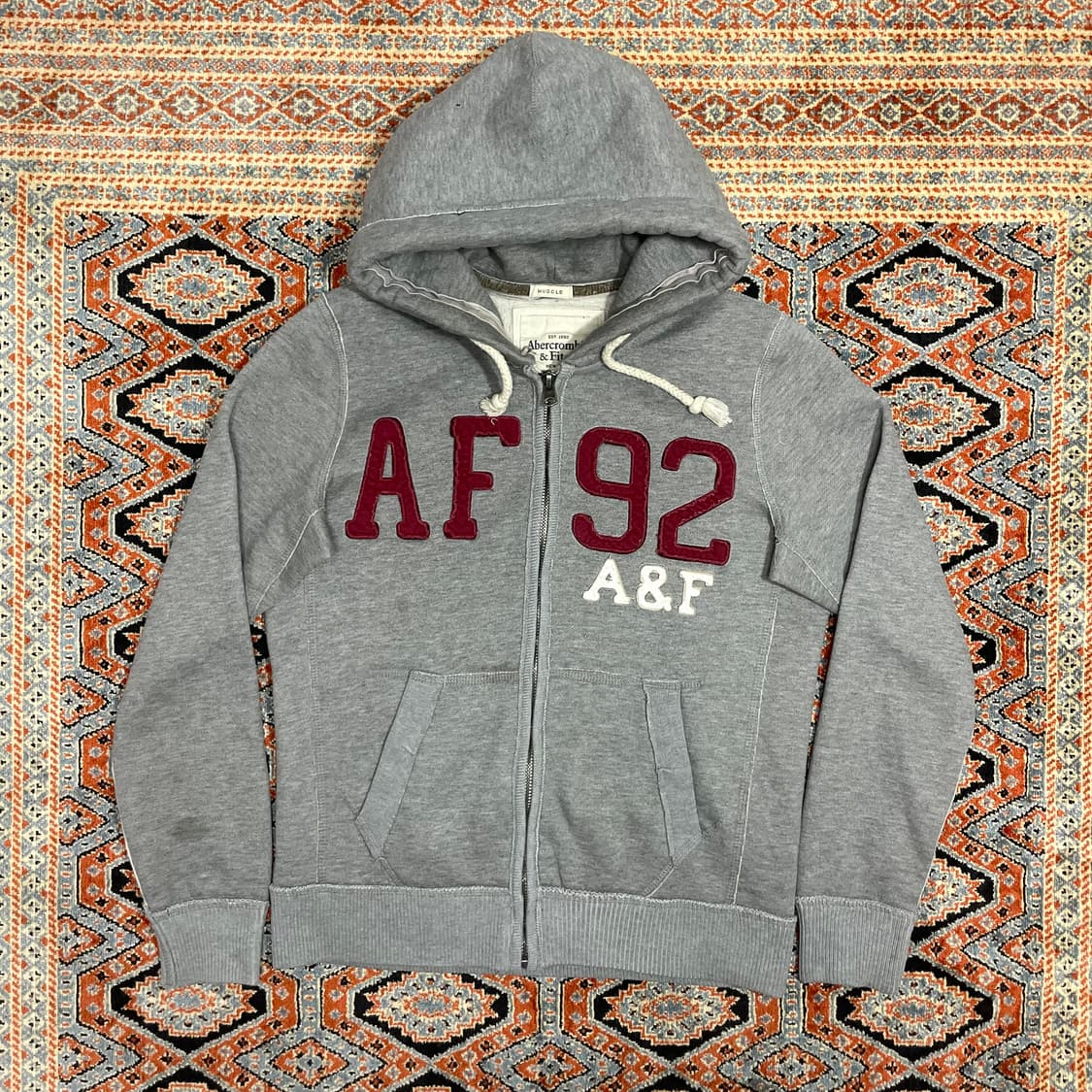 아베크롬비 A&F 그레이 기모 후드집업 자켓 남성M 상품이미지1