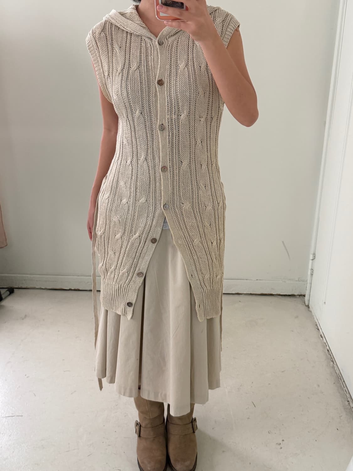 일본빈티지 모리 레이어드 후드 베스트 상품이미지3