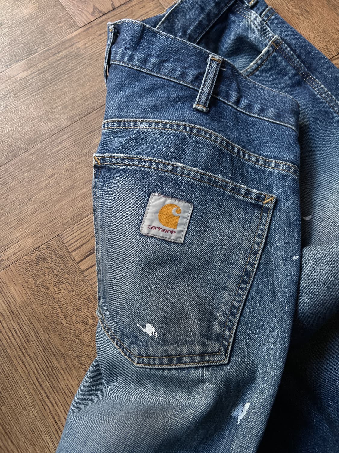 [34]칼하트 WIP 빈티지 페인팅 워크 데님 팬츠 상품이미지7