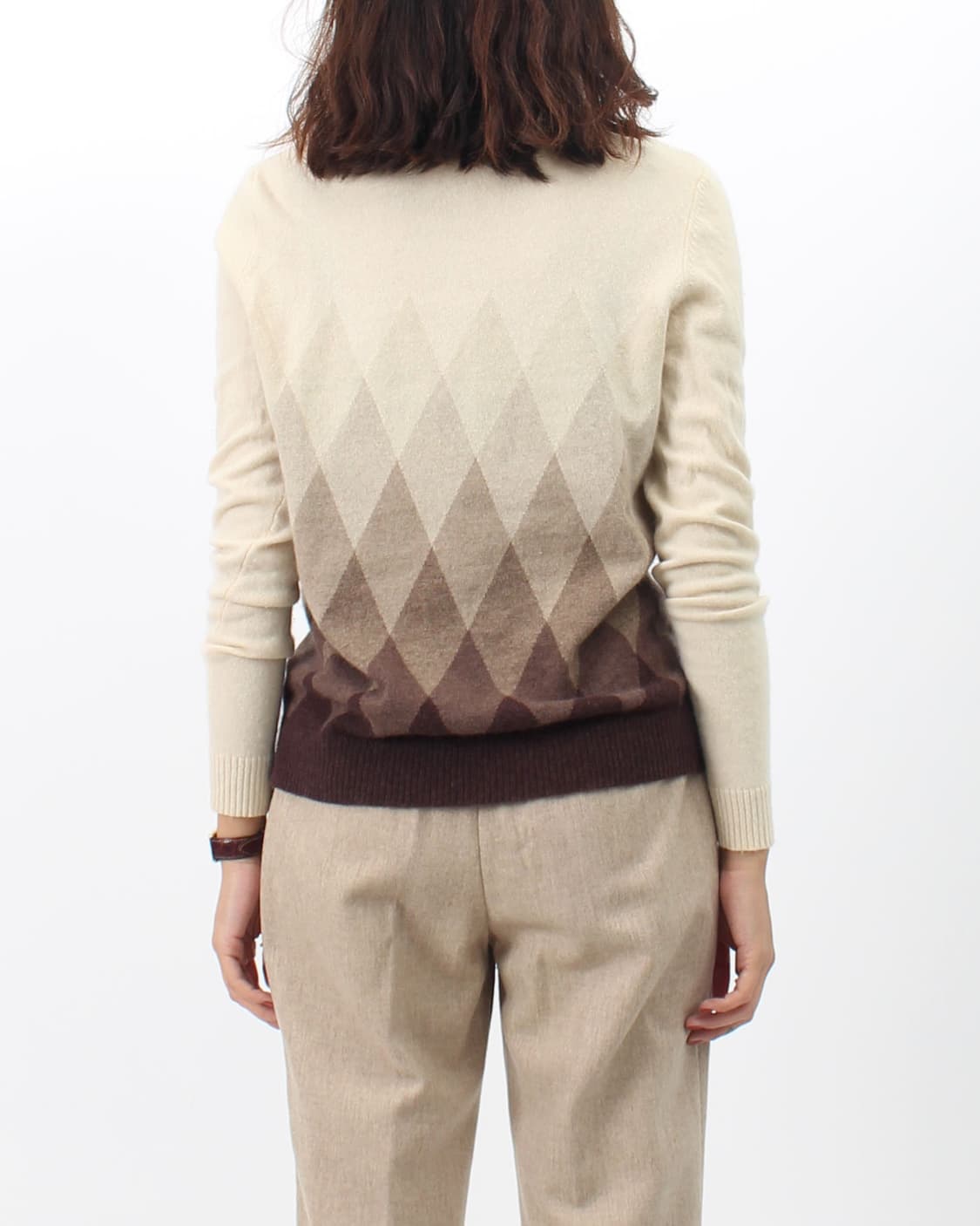 에스까다 스포츠 Escada 앙고라 울 아가일 베이지 칼라 니트 상품이미지2