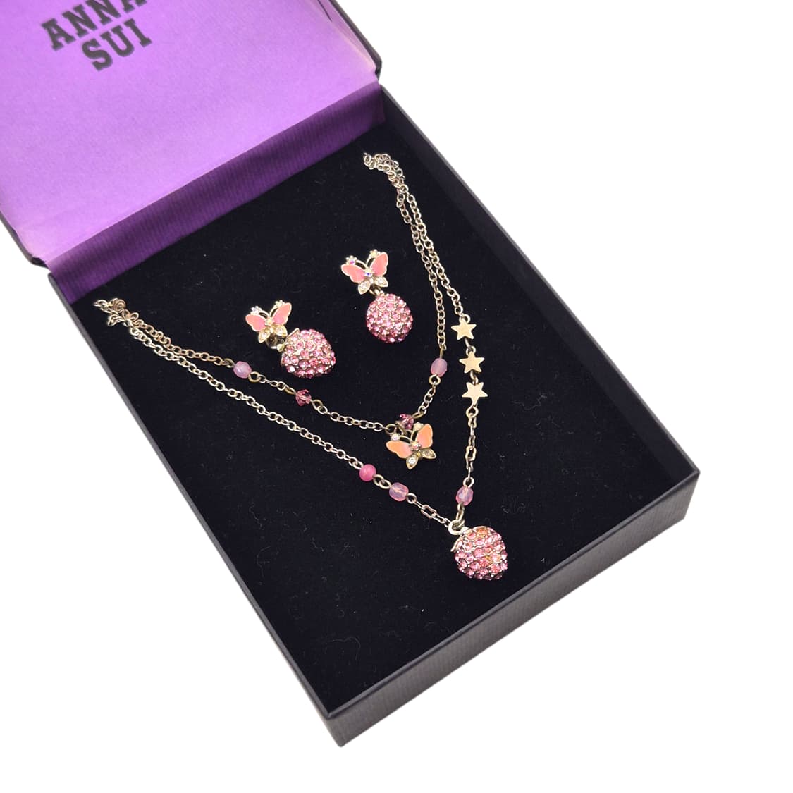 04s 안나수이 딸기 파베 귀걸이&목걸이 세트 상품이미지3