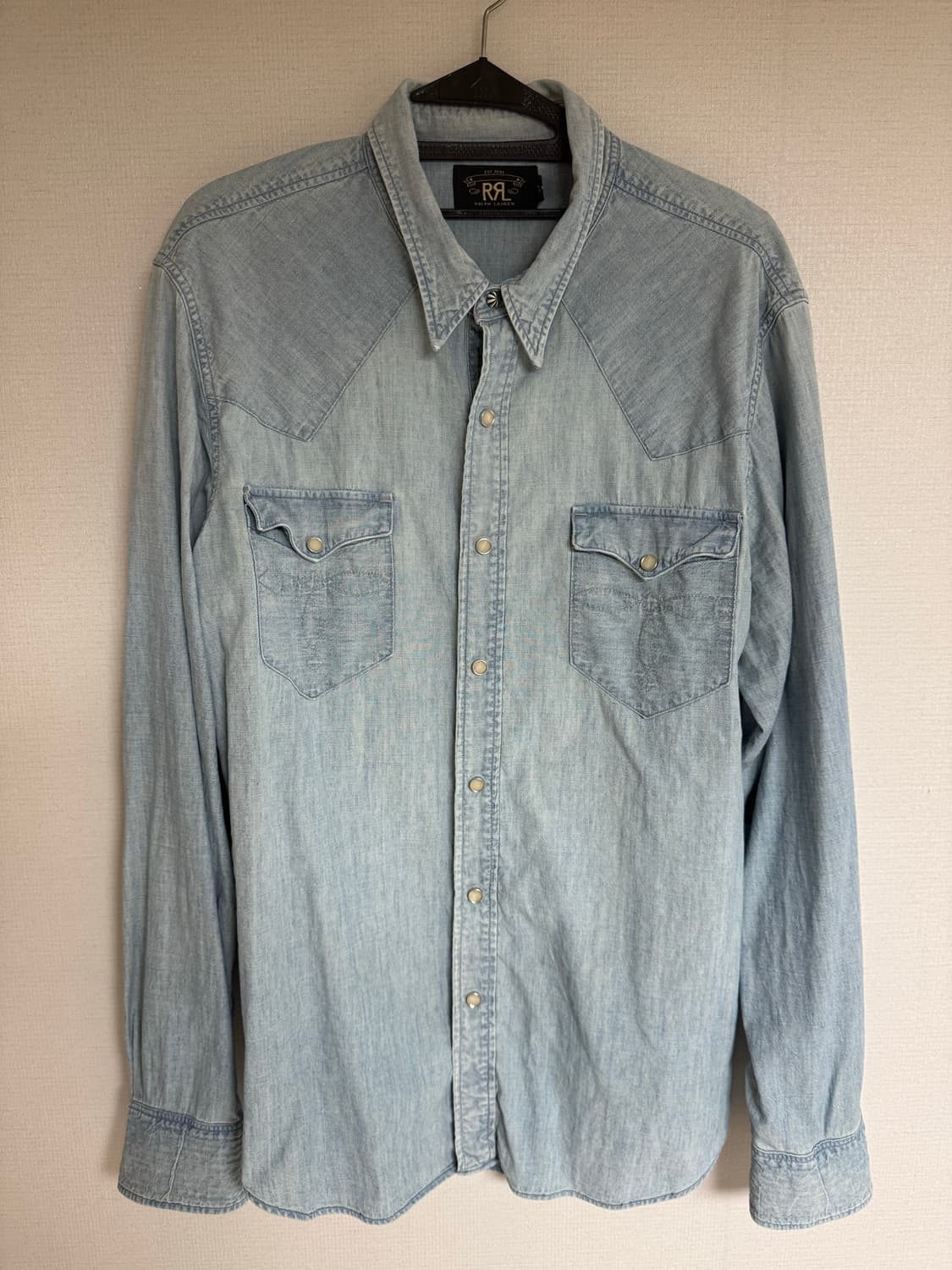 XL RRL 슬림 샴브레이 데님 웨스턴 셔츠 상품이미지1