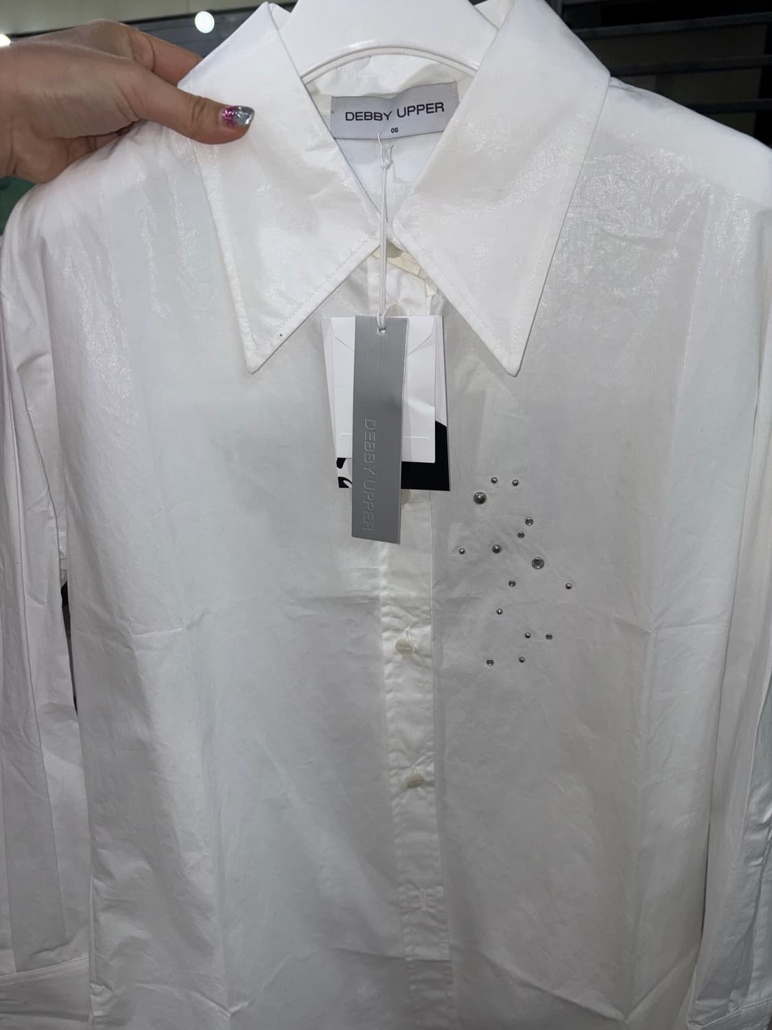 (새상품) 데비어퍼 하프 프린트 셔츠 OS 상품이미지3