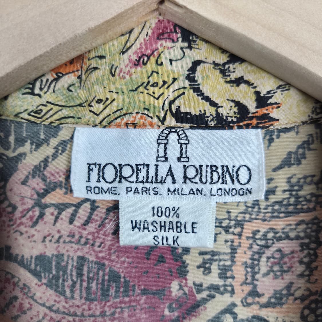 FIORELLA RUBINO 100% 실크 에스닉 반팔 셔츠 남녀공용 상품이미지10